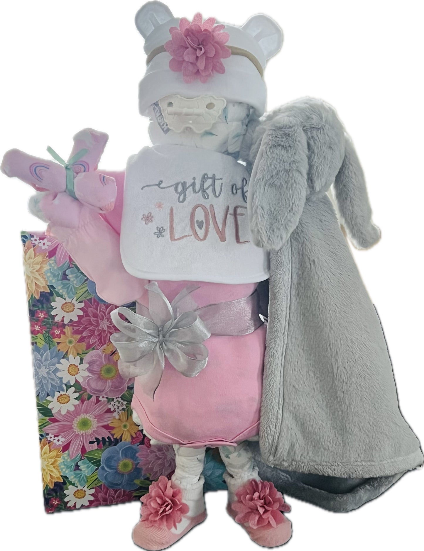 Baby Girl with Bunny and Memory Box