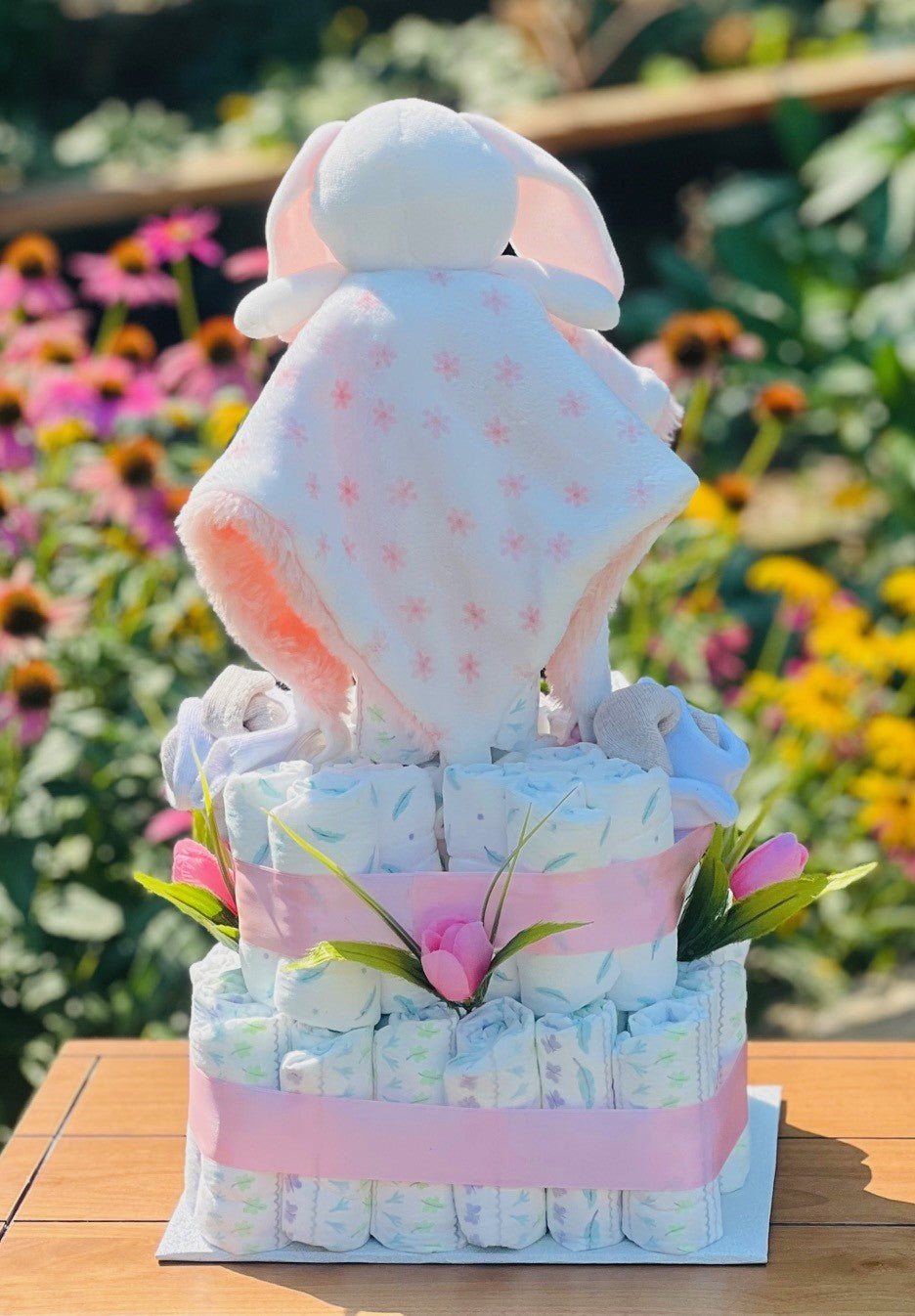 Bunny Lovey Diaper Cake