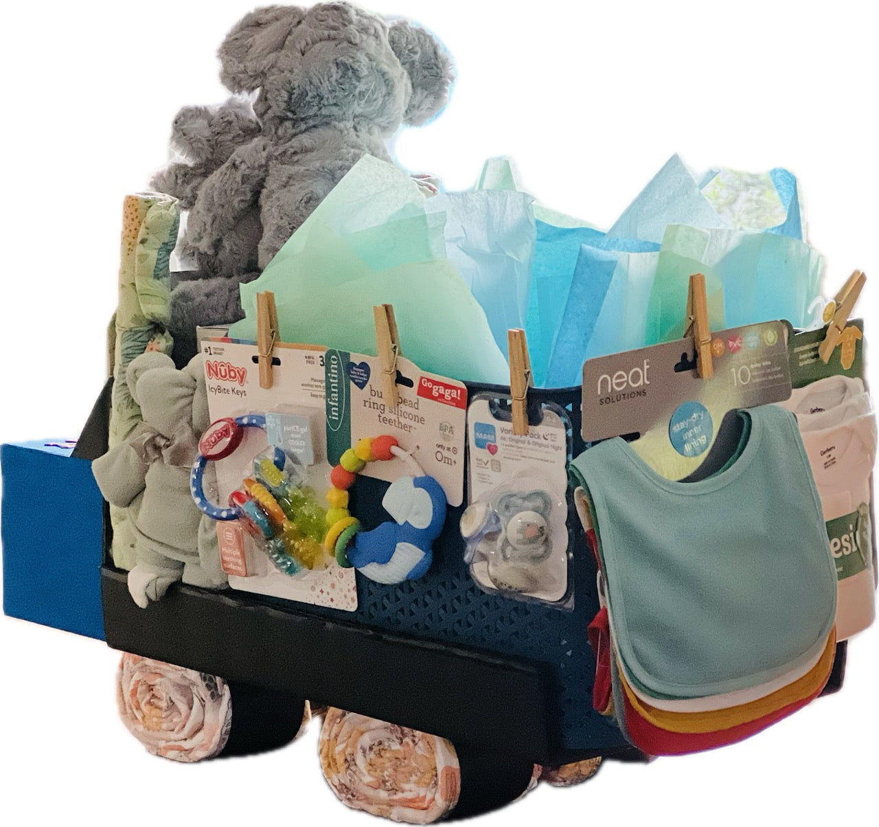 Baby Elephant Diaper Truck "It's a Boy"