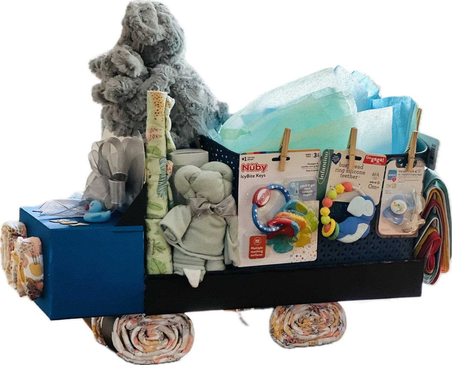 Baby Elephant Diaper Truck "It's a Boy"