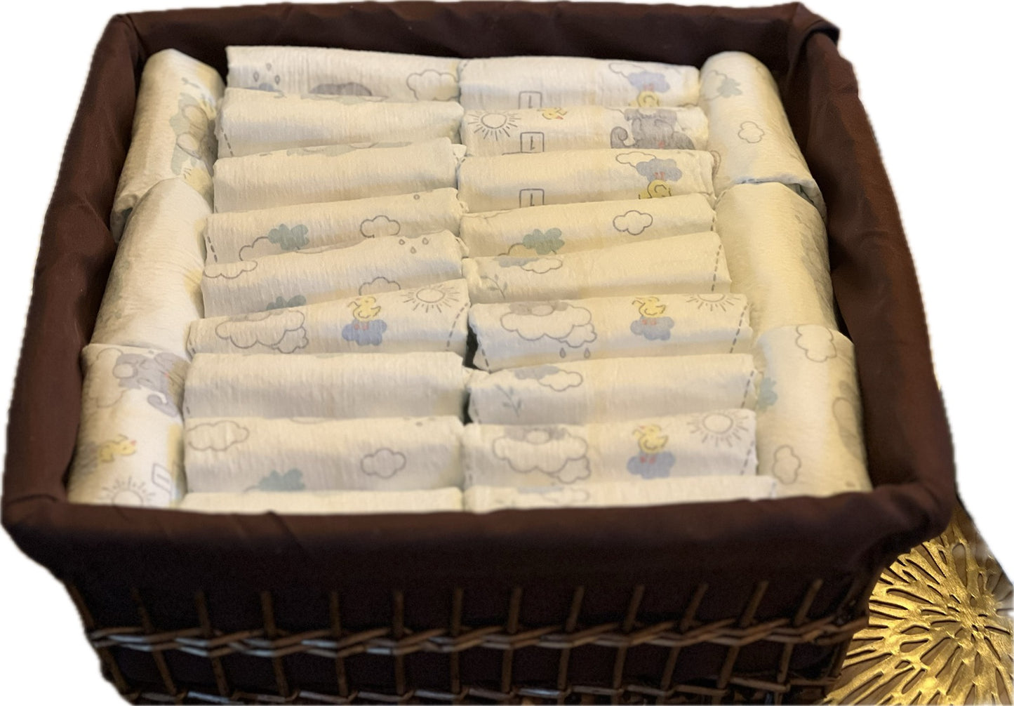 New Baby for Lab Sibling DIaper Basket