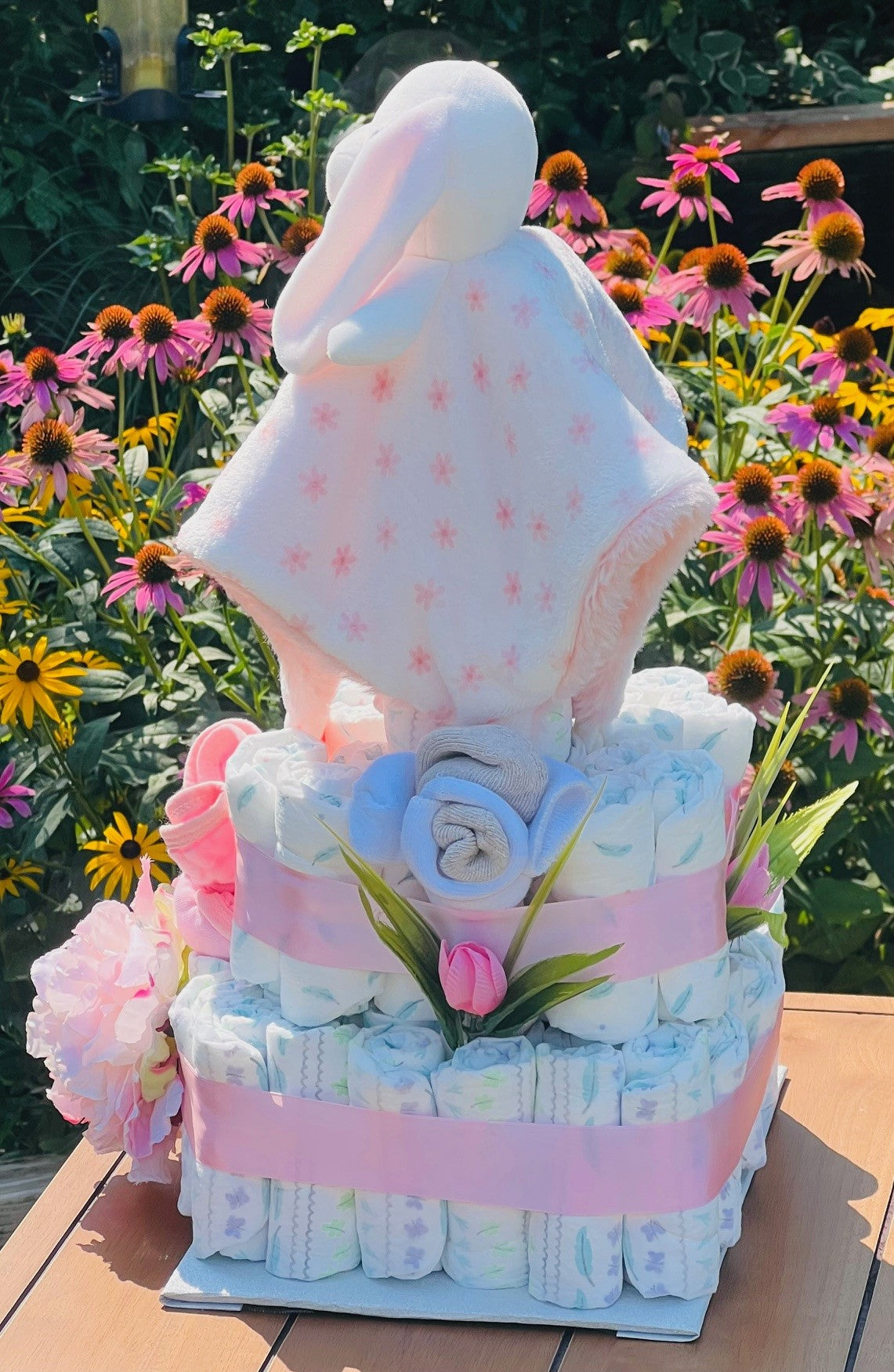 Bunny Lovey Diaper Cake